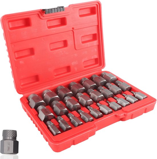 Foto: Stud remover left spiral damaged stud extractor set durable chrome molybdenum steel 25pcs with storage box for bolt other manual tools