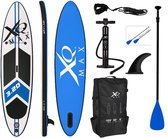 XQ Max SUP Board - Planche à pagaie Opblaasbaar - Set complet R - Avec pompe / sac de transport / pagaie réglable / corde à la cheville / kit de réparation - Max. 150KG - 320x76cm - Blauw
