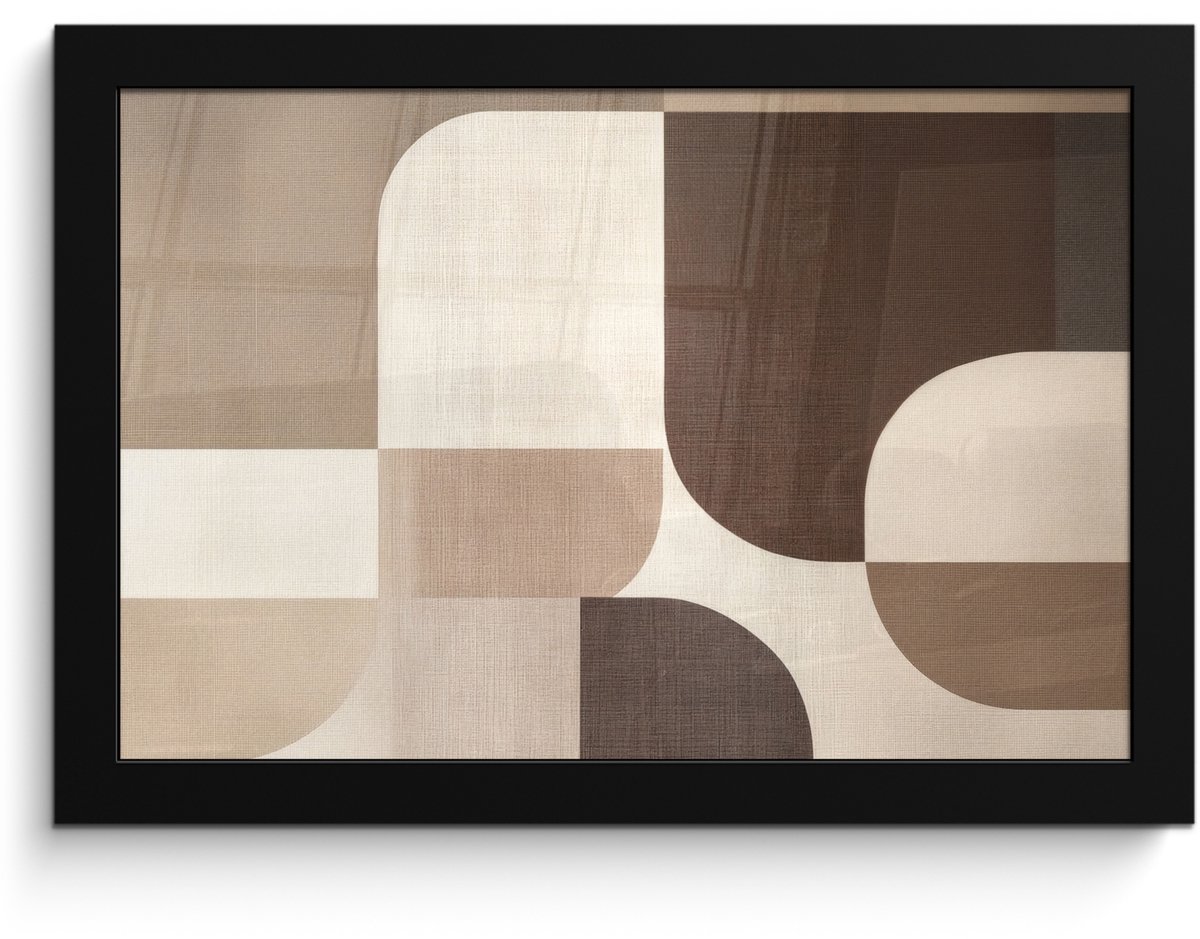 FrameYourWall Poster in lijst - Fotolijst 30x20 cm - Posters - Geometrisch - Geweven structuur - Modern - Posterlijst zwart - Decoratie - Wanddecoratie woonkamer - Muurdecoratie slaapkamer Vormen - Modern