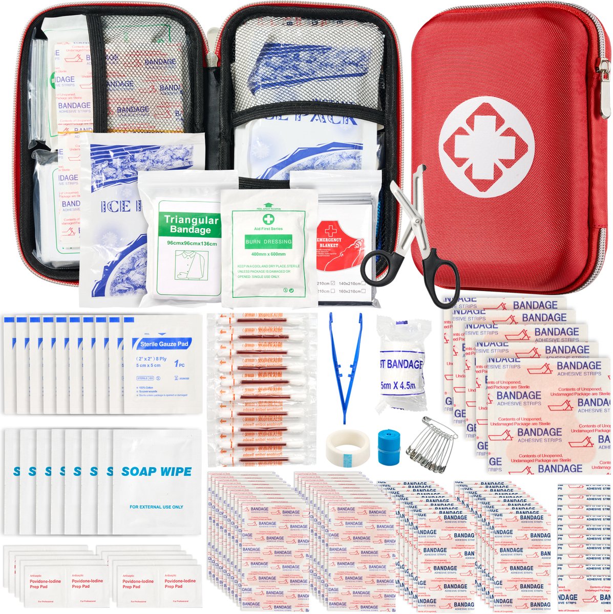 Cover van YONO 275-Delige EHBO Kit - Noodpakket voor Thuis, Auto, Outdoor of op Reis - First Aid Kit - Verbanddoos
