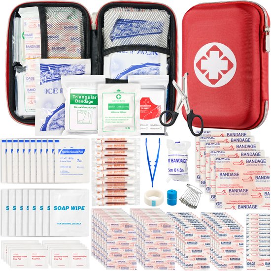 YONO 275-Delige EHBO Kit - Noodpakket voor Thuis, Auto, Outdoor of op Reis - First Aid Kit - Verbanddoos