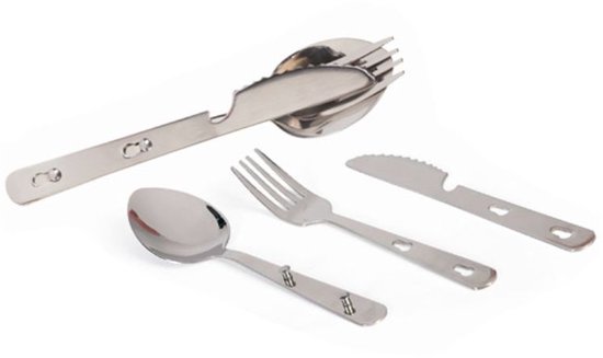 Couverts de camping Filex - Ensemble de couverts 3 en 1 - Couverts de camping - Ensemble de cuillères-fourchettes - Couverts de voyage - Couverts à emporter pour la Pêche et le Camping - Fourchette, couteau et cuillère