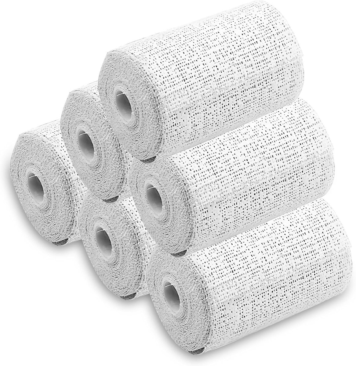Plaster Bandage - Pack of 6 - 7.5 x 270 cm - Baby Belly Pregnant Gift - Plaster Print - Roll for Crafts - Model Making - Quick-Drying - Wit