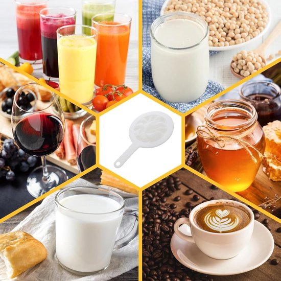 2 stuks keukenzeef kunststof 400 mesh - zeef keuken met 8 zelfklevende haken - keukenzeef fijn - extra fijnmazige zeef - fijn nylongaas voor het filteren van yoghurt - melkzuurwijn - honing — afbeelding 3
