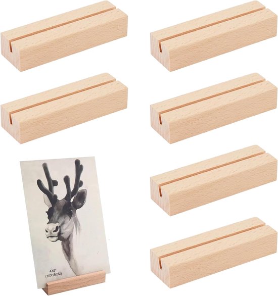 20 Pièces Supports Photo Carte Bois Naturel - Porte-Cartes Menu Mariage, Table Restaurant, Numéros Table, Décoration Événement