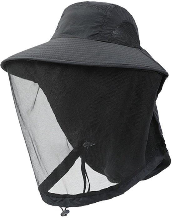 Visserspet met muggengaas – nekflap – upf50+ – opvouwbaar