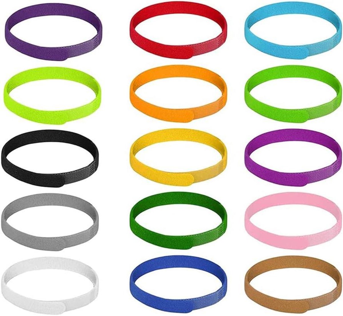 Allecto plus - 15 stuks verstelbare halsbanden voor puppy's en katten - identificatiehalsbanden - 15 kleuren - 20 cm