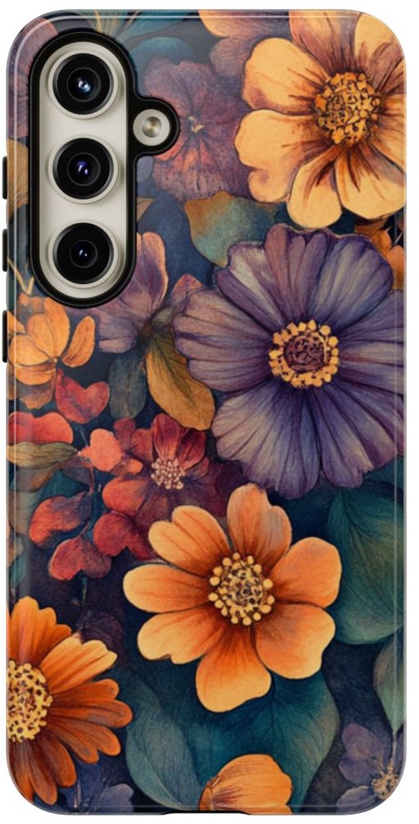 Levendig Aquarel Bloemenpatroon – Telefoonhoesje Geschikt voor Samsung Galaxy S24 Plus