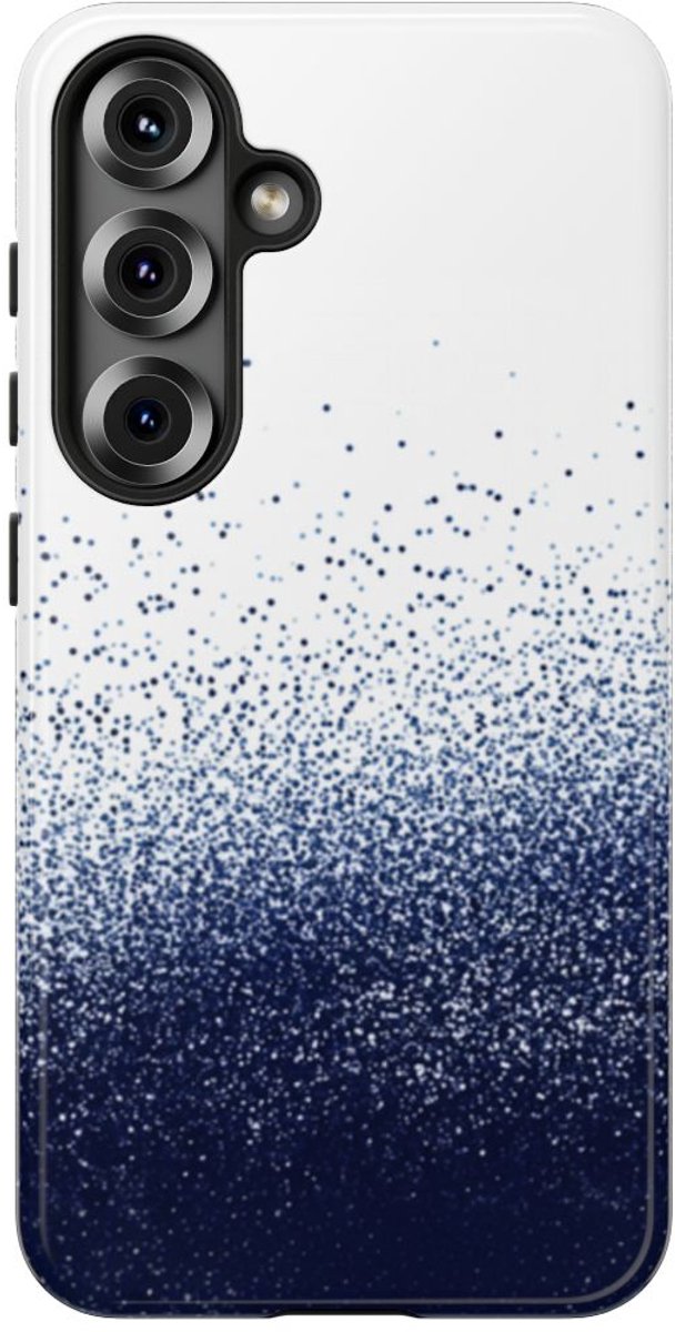 Abstracte Donkerblauwe Puntjesstructuur – Telefoonhoesje Geschikt voor Galaxy S25