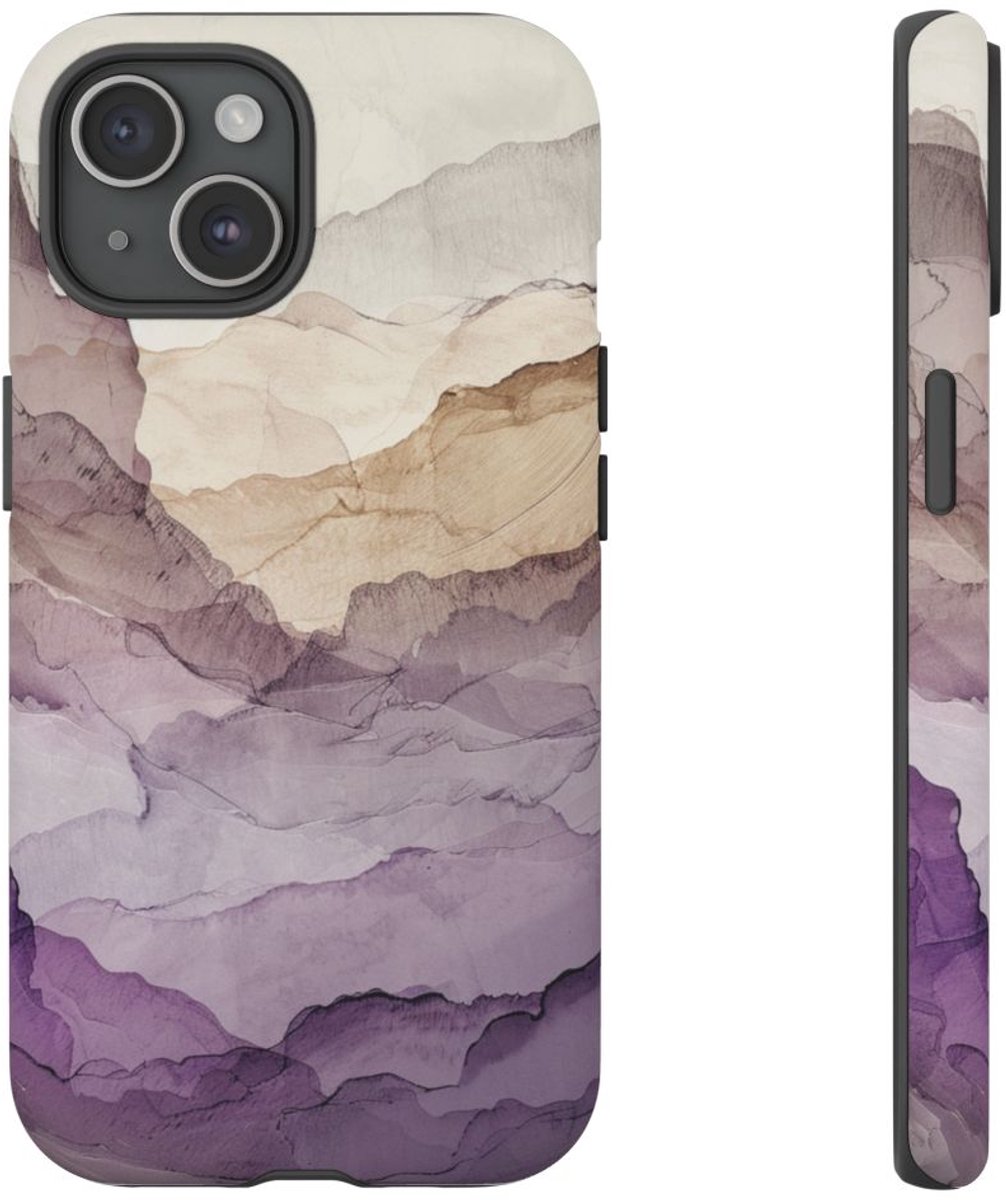 Gelaagde Abstracte Geologie Kunst – Telefoonhoesje Geschikt voor iPhone 15