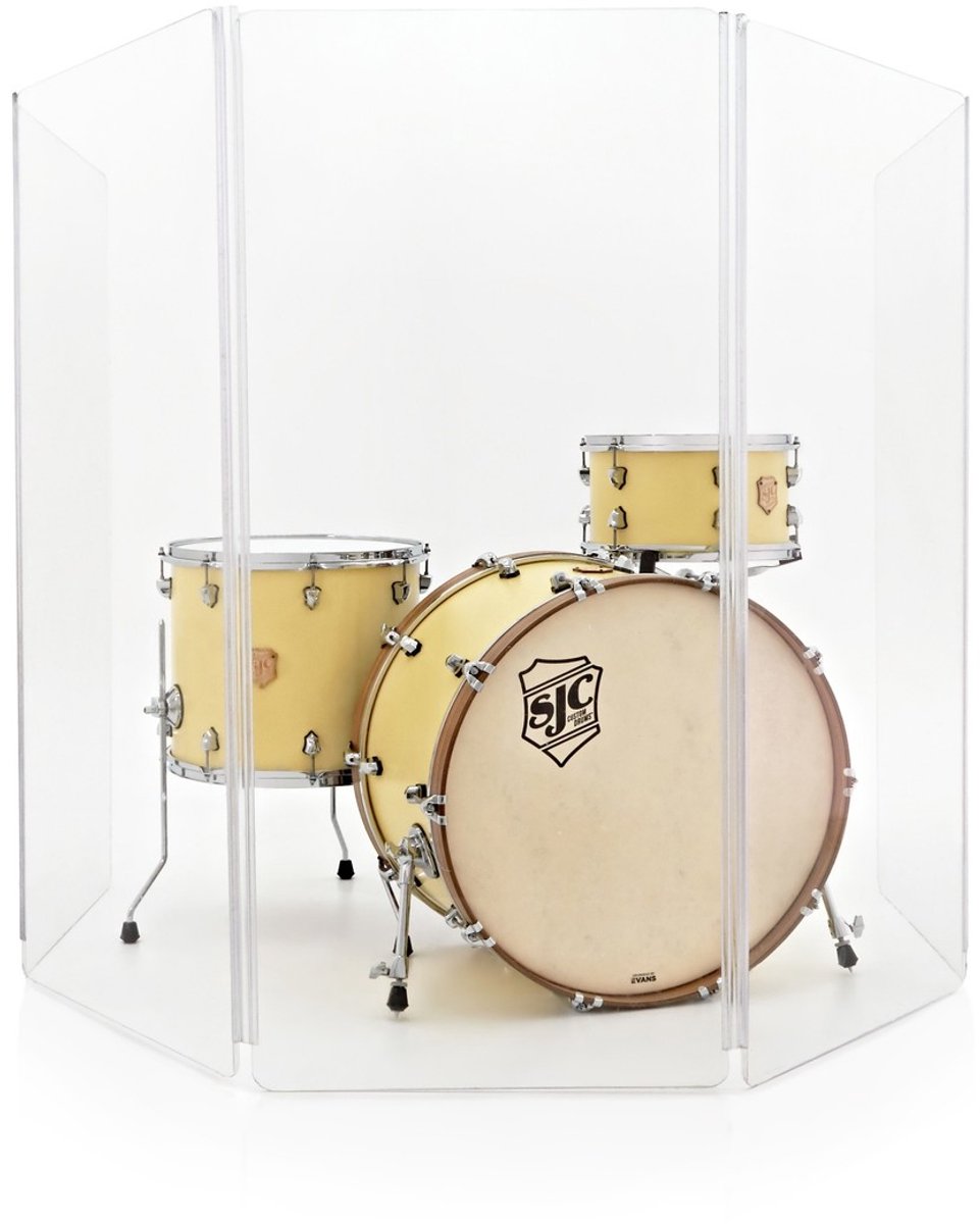 Drumscherm, 5 Paneel Duidelijk Acrylscherm door Gear4music