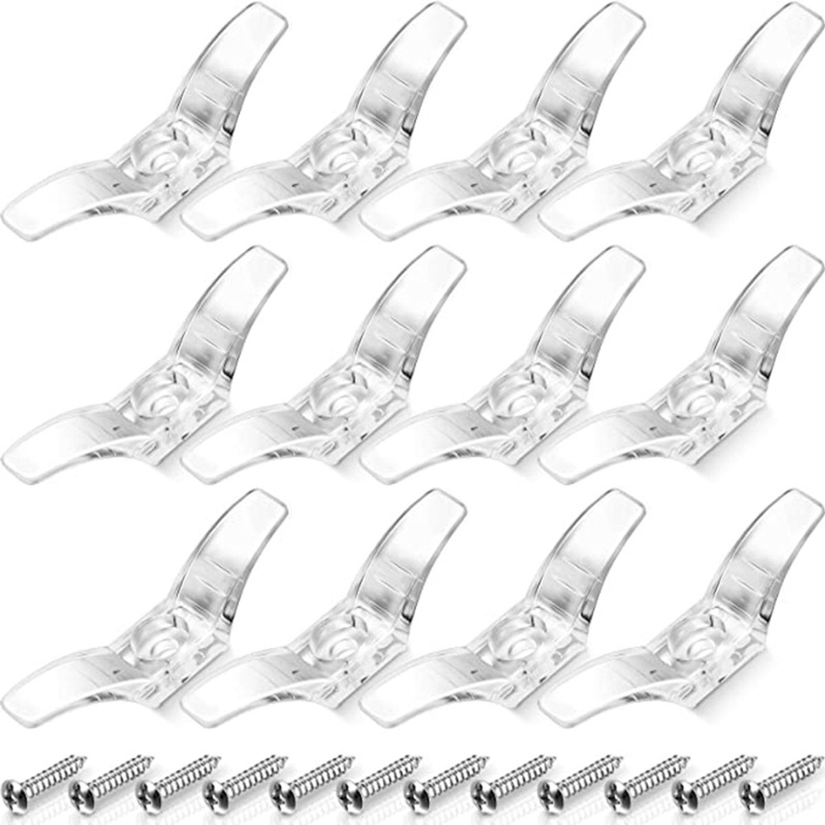 Set van 12 transparante koordopwindhaken- 55 mm gordijnkoordhaak
