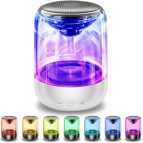 Bluetooth 5.0 LED Speaker – Draagbare Mini Speaker met 360° HIFI Stereo, Krachtige Bass, Kristal Glas Ontwerp, TF/USB, Handsfree Bellen — afbeelding 3
