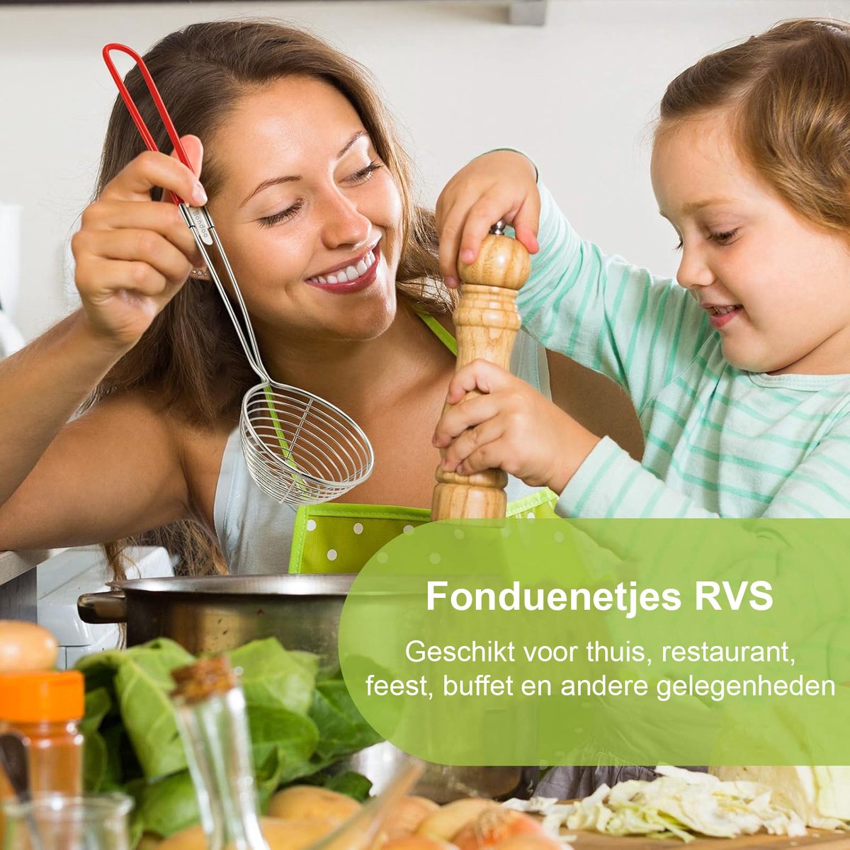 Fondue netjes voor Hotpot - Roestvrij staal - met handgreep - Ø6,5cm - los verkrijgbaar of als set van 4/6/8 stuks - Rood – foto 8