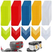 100 stuks - reflecterende stickers - reflecterende tape - reflecterende veiligheidswaarschuwingsstrips - reflecterende strips - waterdicht - voor fietsen, helmen, auto's, brievenbussen, rugzakken, aanhangwagens en buitenuitrusting - rechthoek en pijl