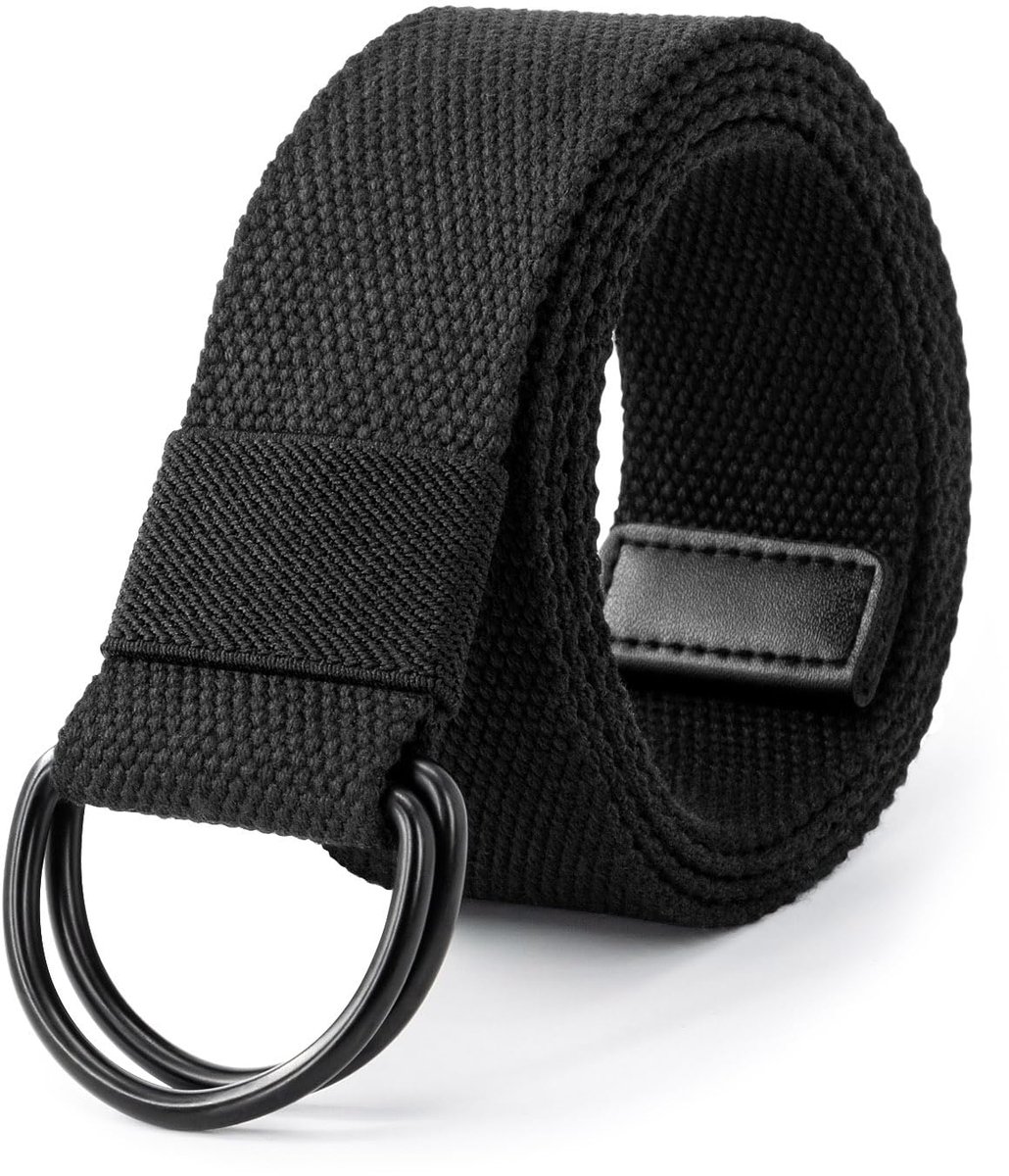 ITIEZY Canvas werkriem, herenriem zonder gaten, traploos verstelbaar, outdoor stoffen riem voor werk en reizen, 03, blauw, Größe
