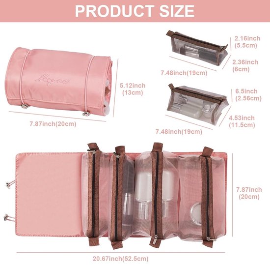 Transparante make-uptas, make-uptas, waterdichte make-uptas voor op