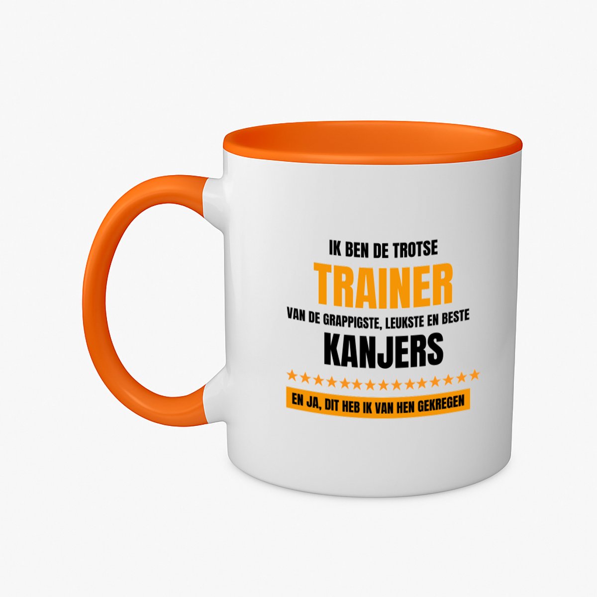 Hacebo® - Trotse trainer koffiebeker oranje - Trainer - een trainer - thee mok - koffie beker - sport - verjaardagscadeau - cadeau voor trainer - koffiemok - 350 ML inhoud