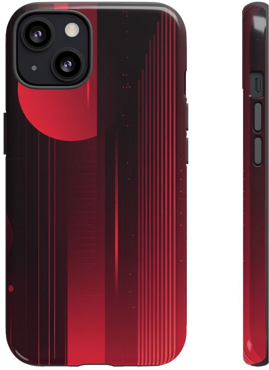 Abstract Rood Geometrisch Ontwerp – Telefoonhoesje Geschikt voor iPhone 13