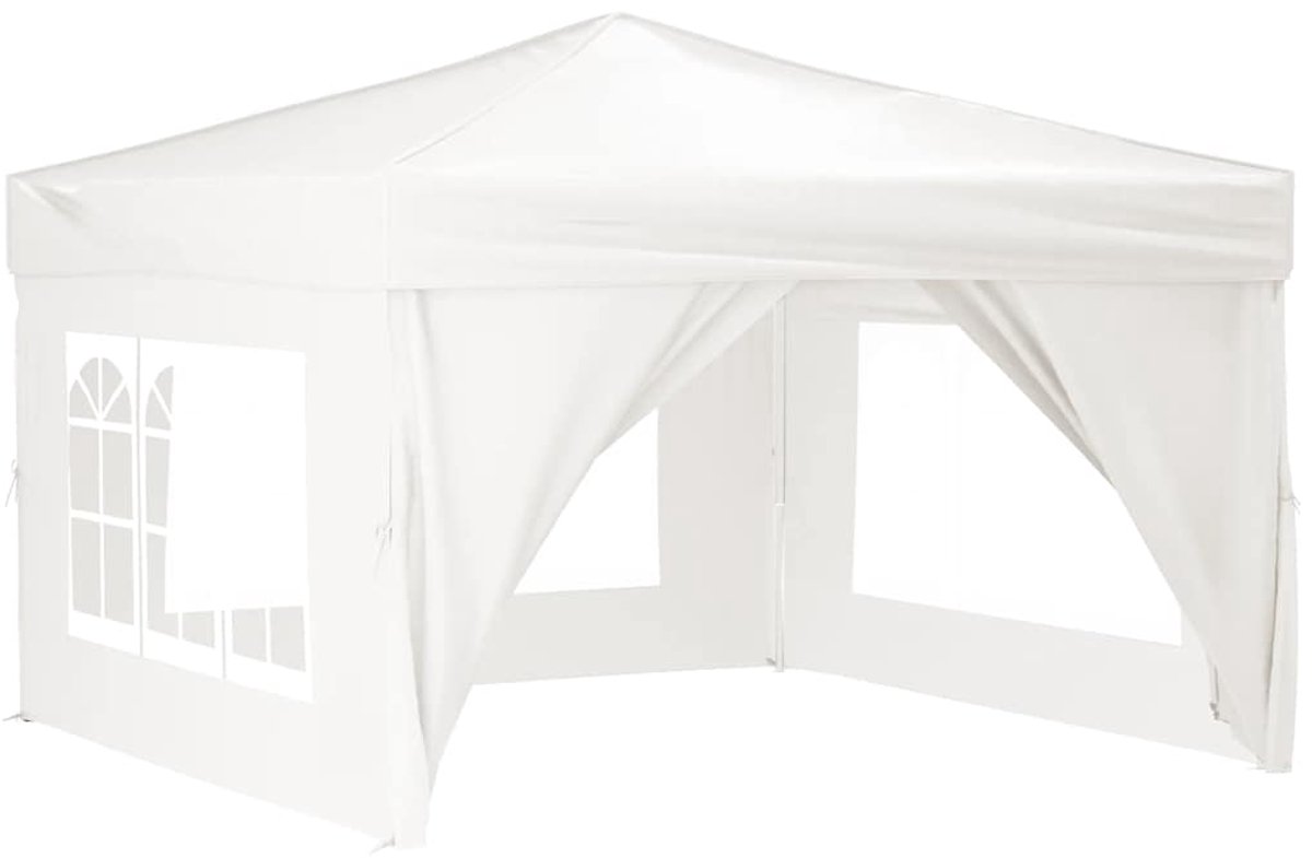 vidaXL Partytent inklapbaar met zijwanden 3x3 m wit
