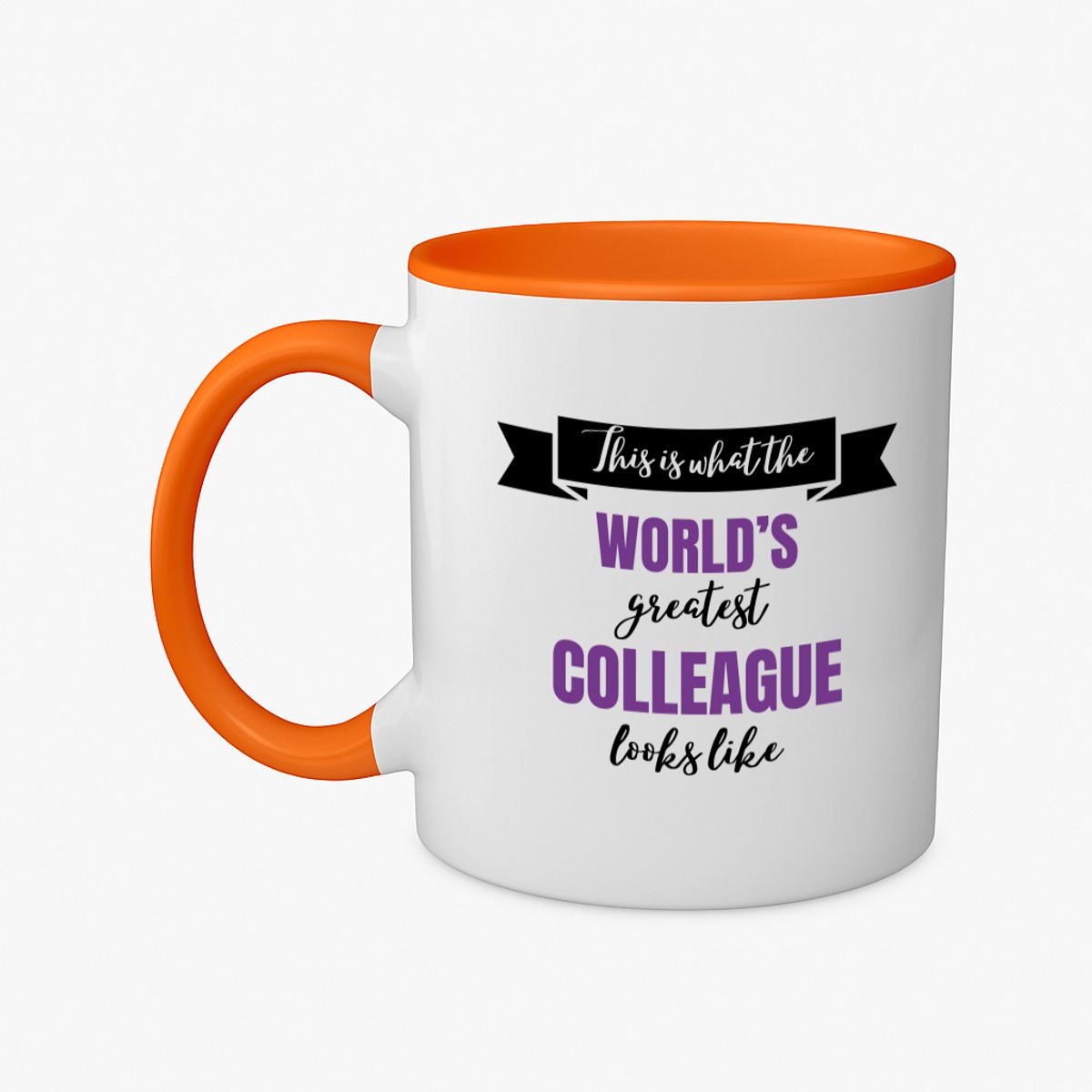 Hacebo® - World's best colleague koffiebeker oranje - Collega - beste collega - thee mok - koffie beker - werk - afscheidscadeau - verjaardagscadeau - koffiemok - 350 ML inhoud