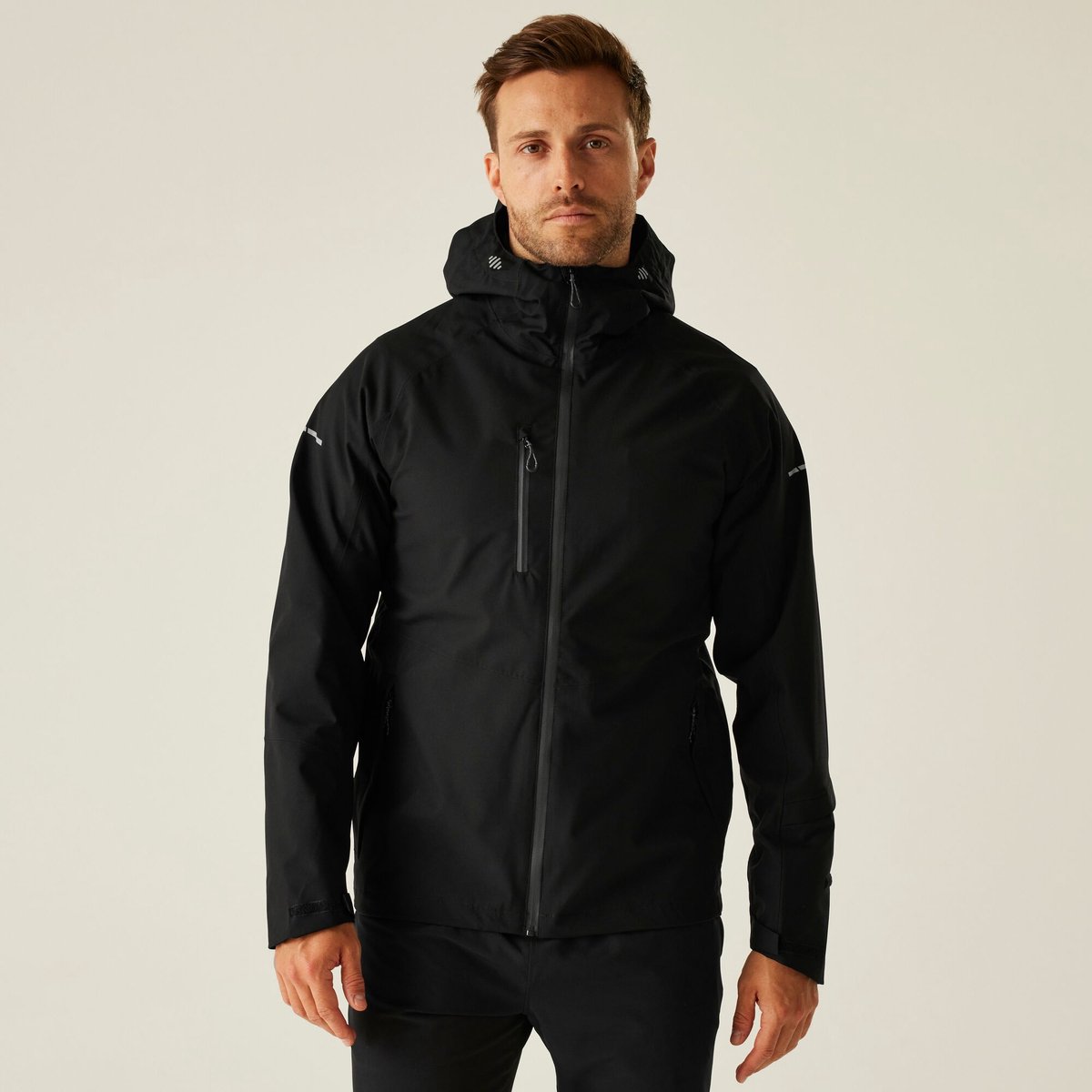 Jas Wandelen Heren Waterproof Geïsoleerd Nagate Zwart