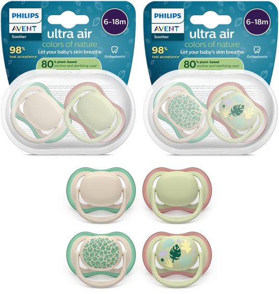 Philips Avent Ultra Air - Ademend en lichtgewicht fopspeen (6-18 mnd) - 4 stuks - SCF087/26 van Merkloos — afbeelding 2