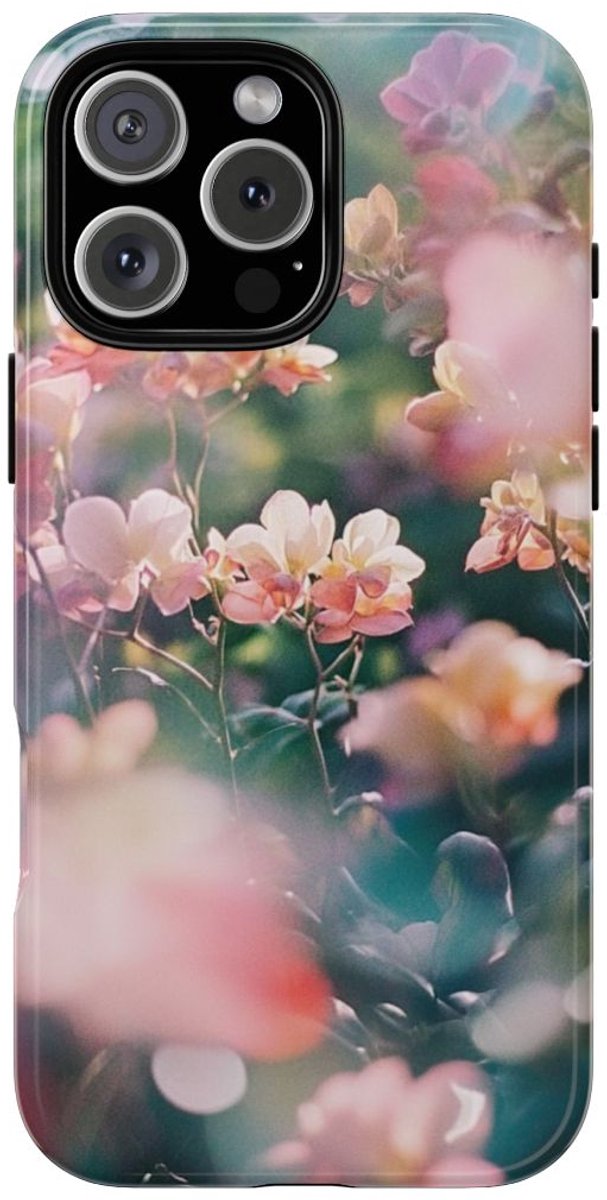 Zachte Roze en Perzik Bloemen – Telefoonhoesje Geschikt voor iPhone 16 Pro Max