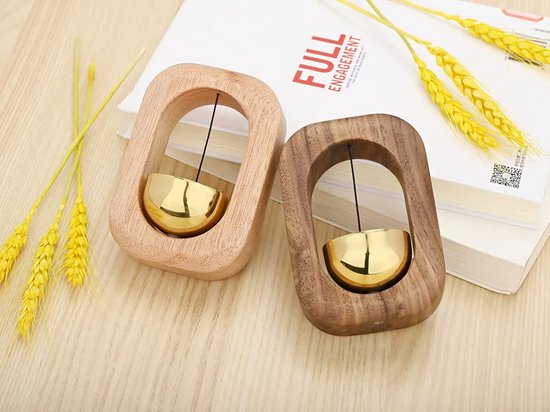 Lot De 5 Sonnettes Décoratives Magnétiques – Cadeau, Pendaison Crémaillère, Bois Et Cuivre
