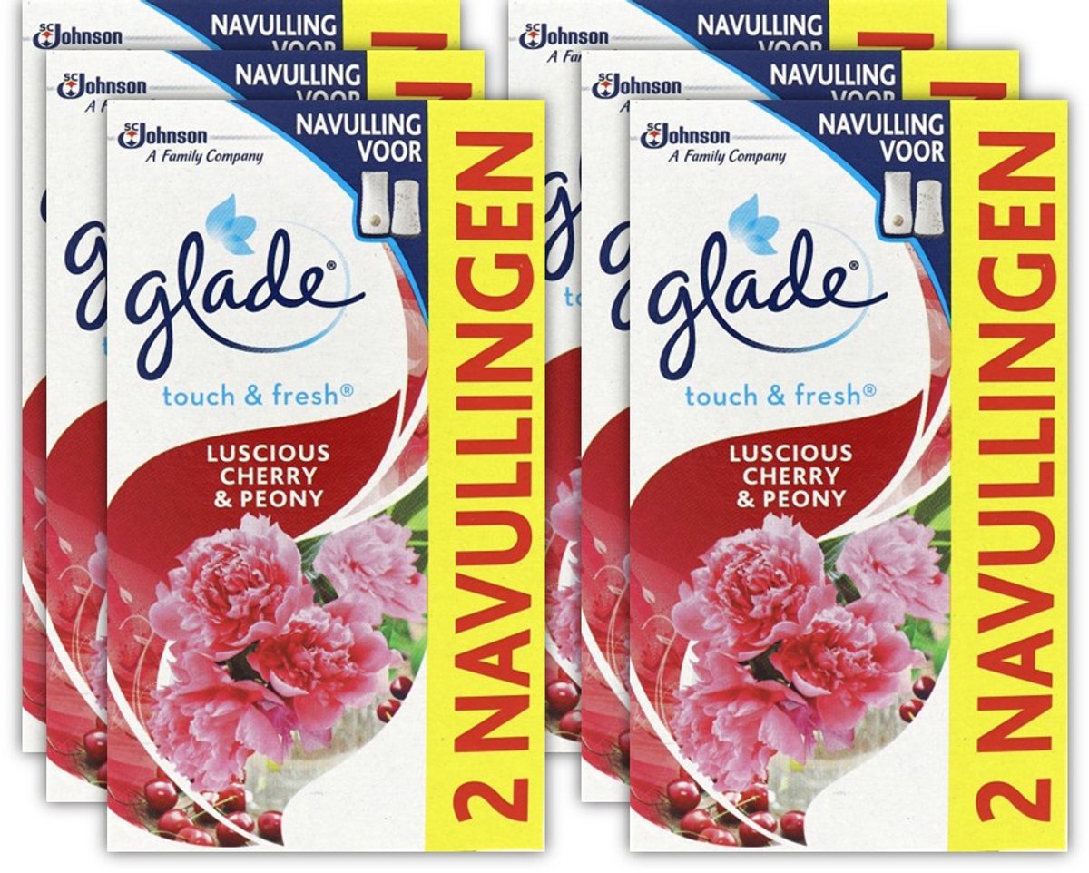 Glade Touch & Fresh - Navulling Duo - Cherry & Peony 2 x 10 ml - 6 x