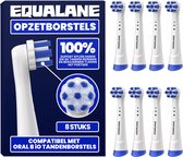 EQUALANE - Opzetborstels geschikt voor Oral B iO tandenborstels - Wit - 8 Stuks