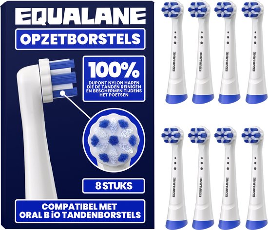 Opzetborstels geschikt voor Oral-B iO - Universele Opzetborstels - Normale Borstelharen - Wit - 8 Stuks