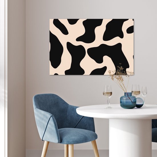 Affiche 90x60 cm - Motif pois - Vache - Beige - Posters - Décoration chambre - Décoration murale salon - Décoration murale chambre
