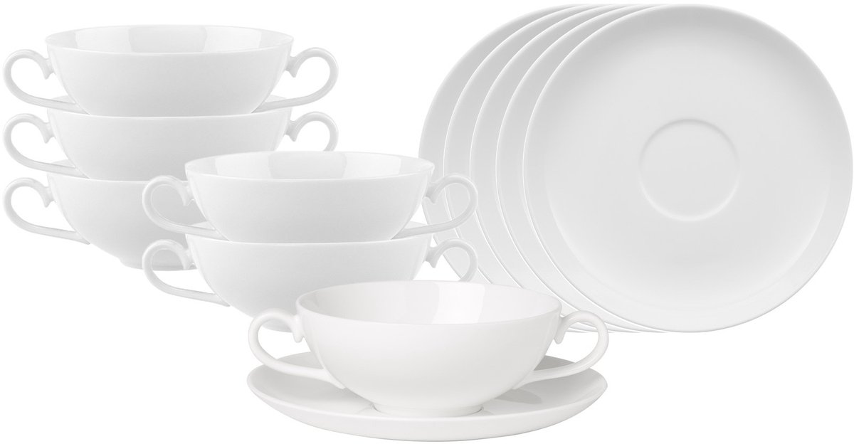 Suppentassen mit Untertassen Royal 200 ml Set van 6