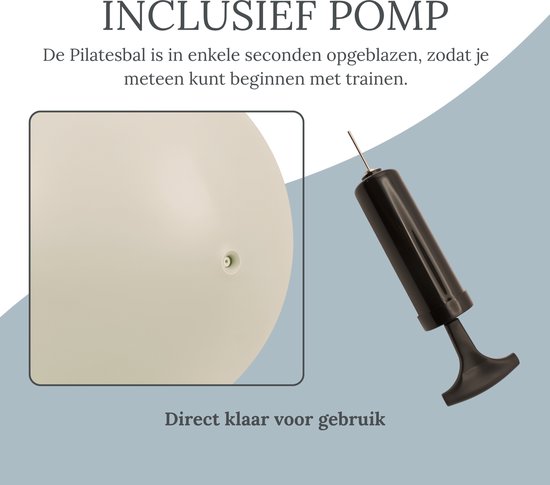 Stevige Pilates Bal 20 cm - Fitness bal - Yoga bal - Zachte bal - Trainingsbal - Sport Bal - Thuis sporten - Inclusief pomp - Beige van Merkloos — afbeelding 2
