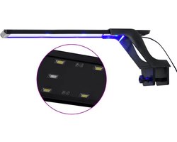 vidaXL - Aquariumlamp - met - klem - LED - 35-55 - cm - blauw - en - wit
