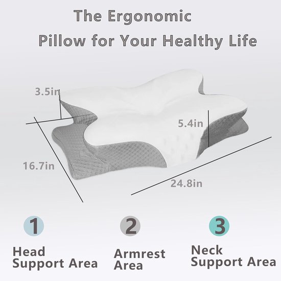 Orthopedisch Nekrol Hoofdkussen - Memory Foam - Visco - Nasa
