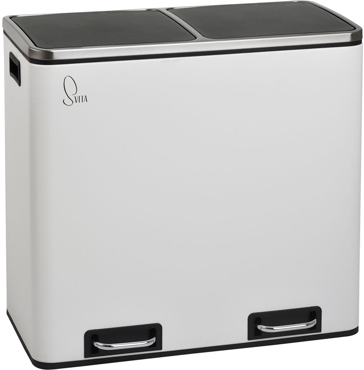 SVITA TM2X24 Prullenbak - prullenbak 48L afvalbak afvalscheiding wit