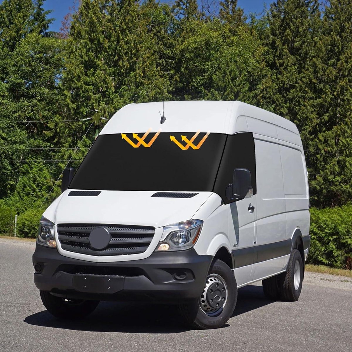 Thermische Ruitbescherming Auto Voorruitafdekking Voor VW T5 – Opvouwbaar, Zilver, Thermische Bescherming Winter/zomer Voorruitafdekking Voor De Winter