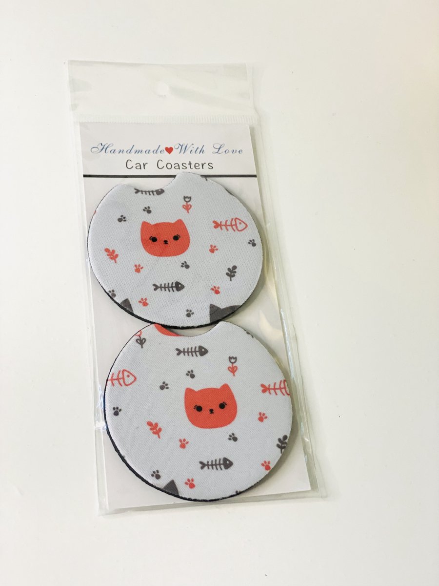Design Car Coasters – Auto Onderzetters met Print – Sublimatie Inkt – Anti-Vlek – 2 Stuks