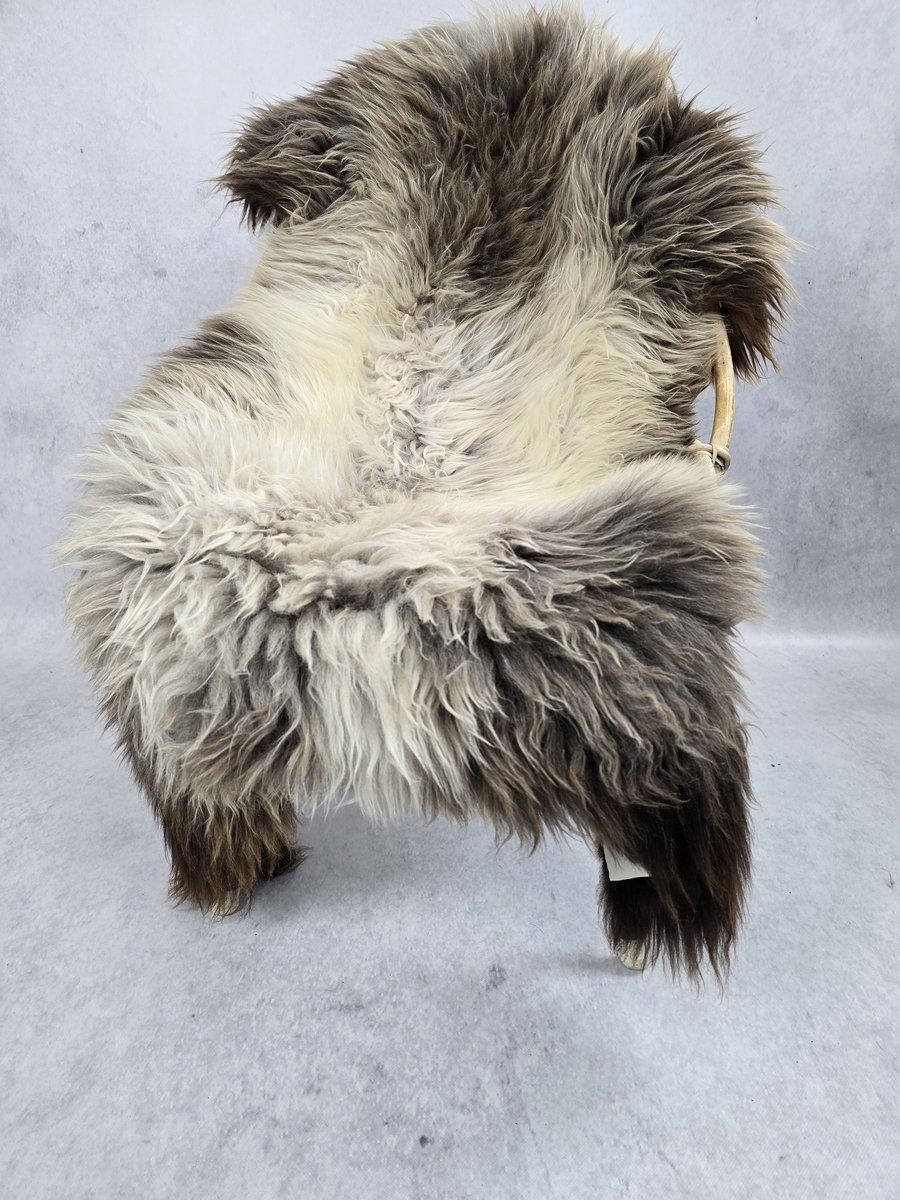Schapenvacht- Exclusieve collectie - Woondecoratie - Bruin Grijs - 100% echt natuurlijke wollen vacht - 125x80 cm