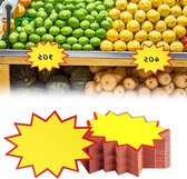 Inovra Plus - Fluorescerend prijskaartje Starburst neon prijskaartjes verkoopborden - 100 stuks - Winkel verkoopborden - Prijsetiketten