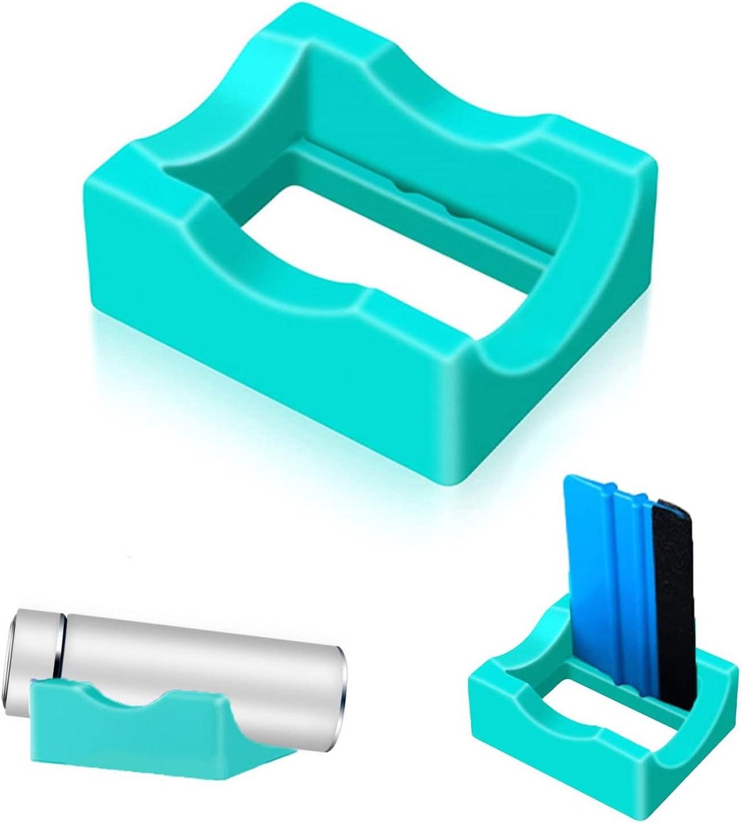 Allecto Plus - Siliconen bekerhouder met sleuf en rakel voor glasambacht - Handgemaakt - Voor tumbler