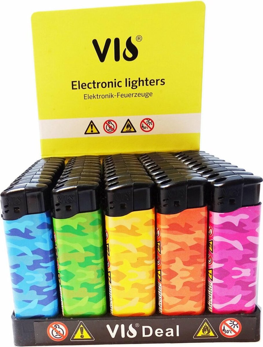 Goedkoopste Klik aanstekers 50 stuks in tray navulbaar - Vio deal electronic aansteker - Unilite lighters