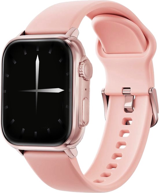 Xssive SW6 Smartwatch 44mm Rosé Goud – HD AMOLED, Menstruatie- en Stressmonitor, 100+ Sportmodi, IP67 Waterdicht