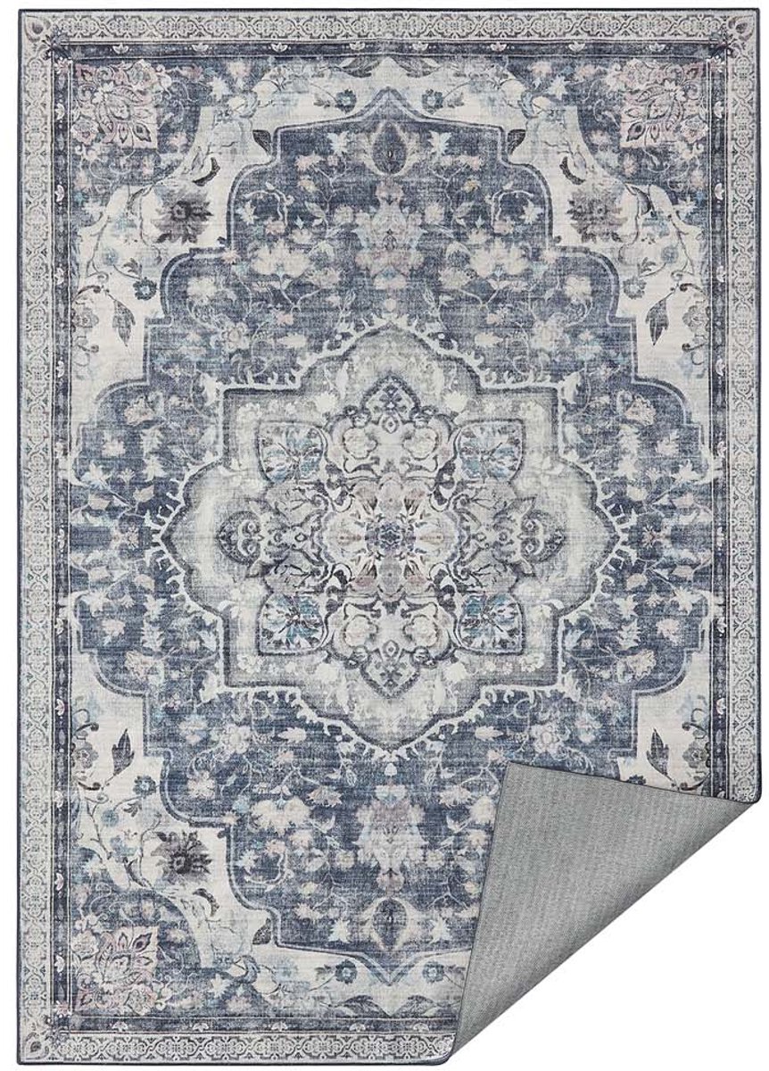Vintage tapijt - slipvrij grijs tapijt - grijze vloerbedekking - anti -slip -functie - 200