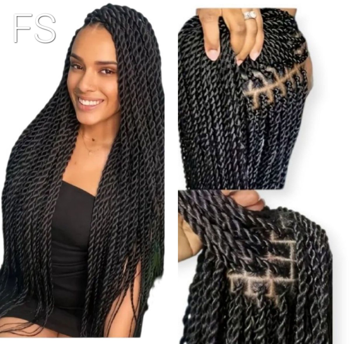 Frazimashop – 40 Inch91 cm HD Full Lace Gevlochten Pruik – Zwart / rood– Extra Lang Dames Vlechten Pruik – 101 cm – Realistische Look – Volledige Dekking