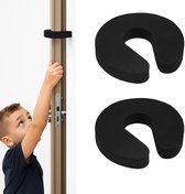 Deurstoppers Foam 2 Stuks I Baby En kind Deurbeschermers I Deurbescherming I Kinderbeveiliging Vingers I Schuim I Deurstopper I Zwart