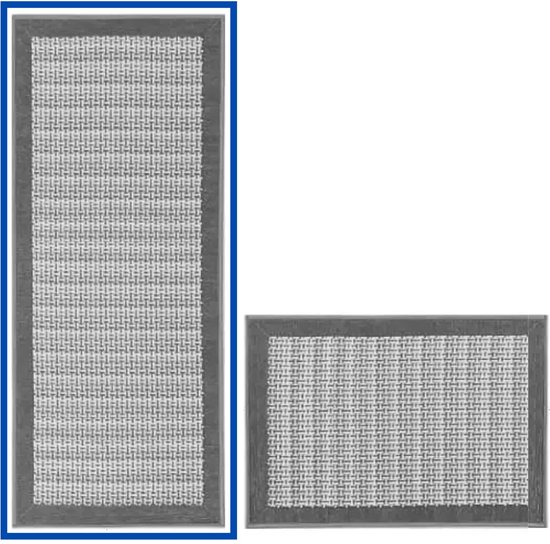 Hilvard - Keukenloper - Wasbaar - 150 x 50 cm - Zwart Grijs - Antislip - Keukenmat - Beschermend - Stevig - Tapijt