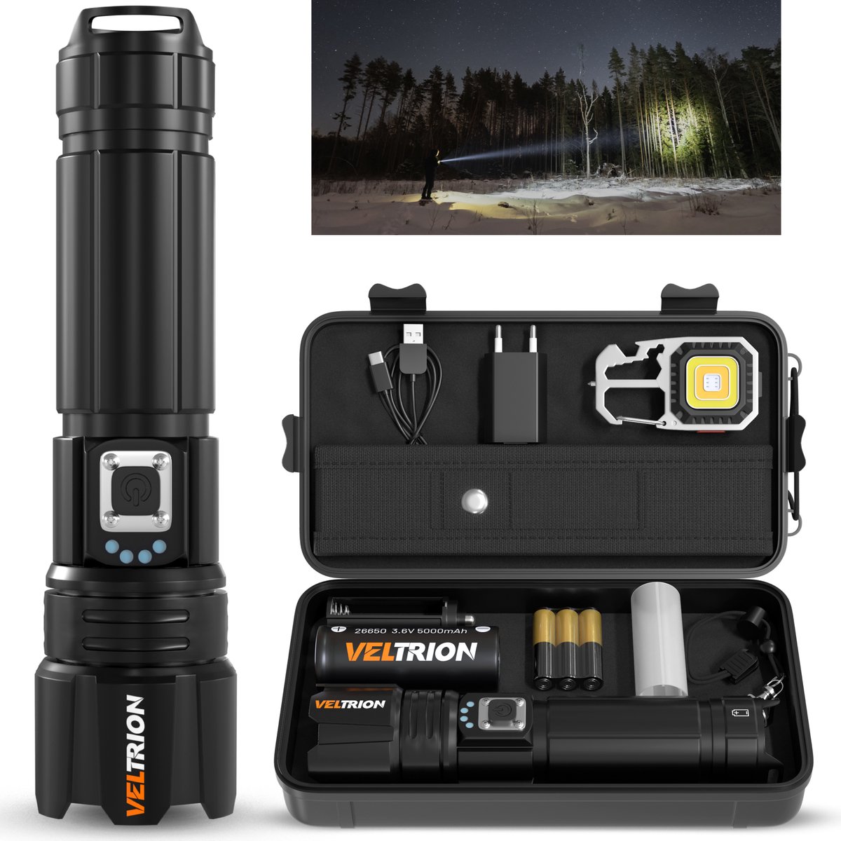 Veltrion Zaklamp LED Oplaadbaar